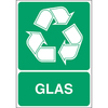 Recyclagepictogram   STN 116 polyester zelfklevend - "Glas" - 210x297mm